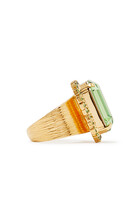 Lydia Cocktail Ring Golden Shadow, 18k Gold Plated Brass & Crystals